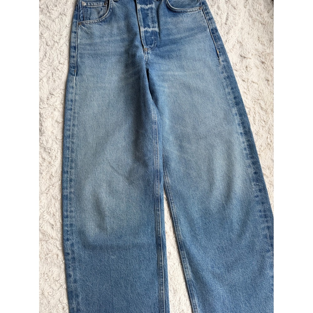 Citizens of Humanity Ayla Raw Hem Crop Jeans Doheny Blue Wide Leg 24 2117-3017 - Picture 7 of 15